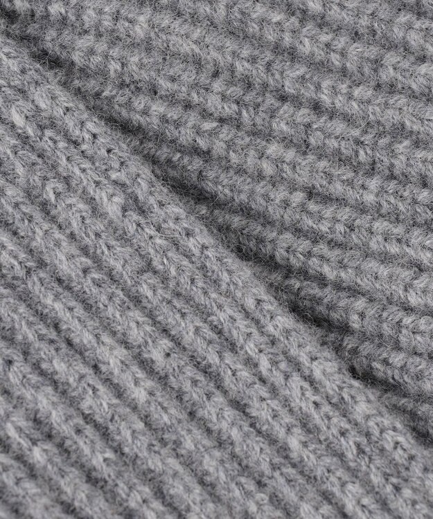 23区 S 【洗える】ウールカシミヤチャンキー クロップド スキッパーニット ライトグレー系