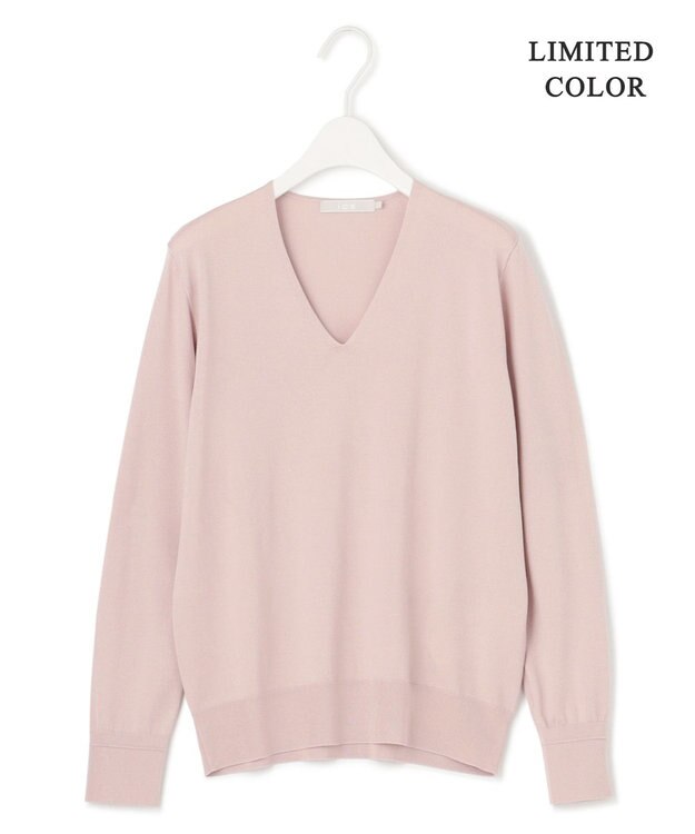 ICB 【WEB限定カラーあり・接触冷感・UVケア・洗える】 シンセティックハイゲージ Vネックプルオーバー ピンク系［WEB限定］