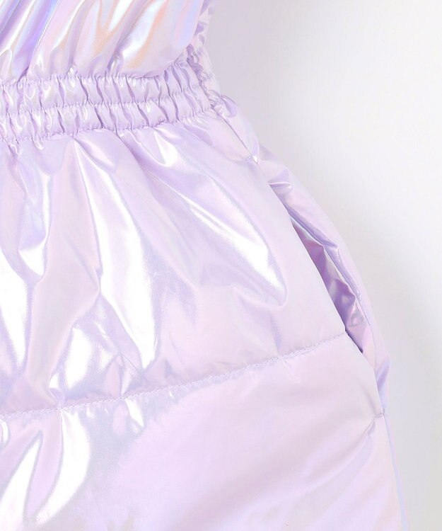 ANY KIDS パール調×フリースボア中綿コート ラベンダーオーロラ