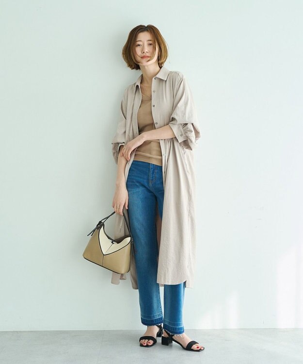 YECCA VECCA UVカット2way袖バルーンワンピース Light Beige