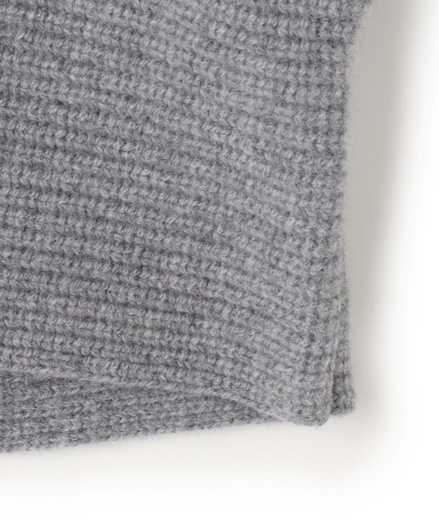23区 S 【洗える】ウールカシミヤチャンキー クロップド スキッパーニット ライトグレー系