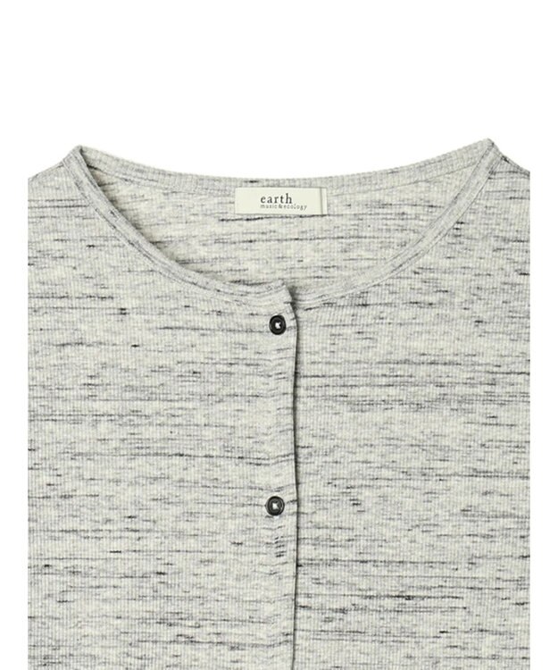 earth music&ecology メランジリブカーディガン（ｇｒａｙ） Gray Mixture
