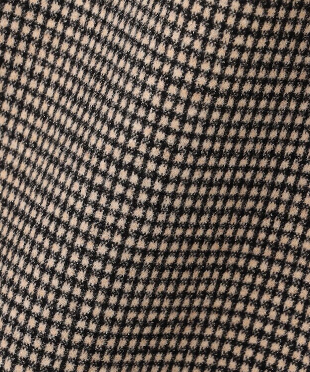 ANY ラメチェックジャガードワンピース ベージュ×ブラック