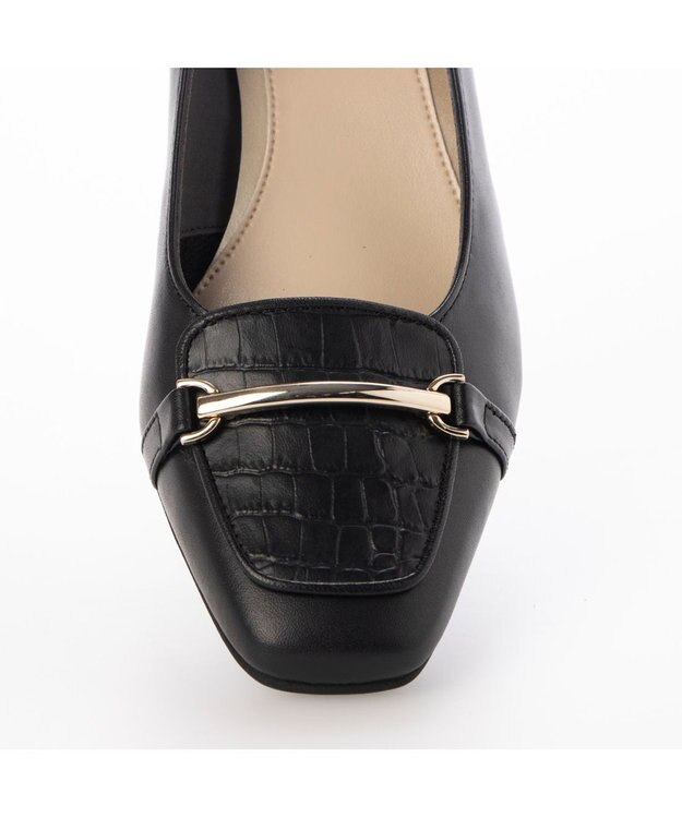 Riz raffinee <Riz raffinee>スクエアトゥヒールアップローファー ブラック