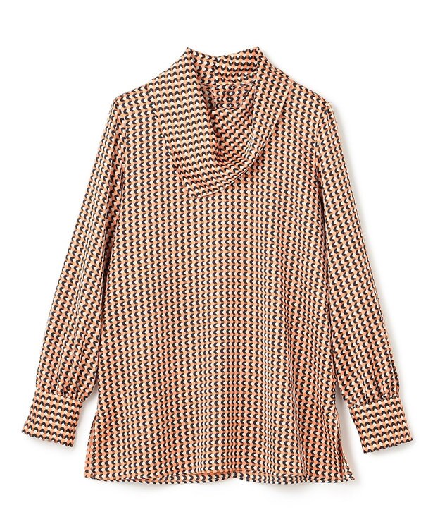 BEIGE， MABILLON / スカーフブラウス Peach x Ecru