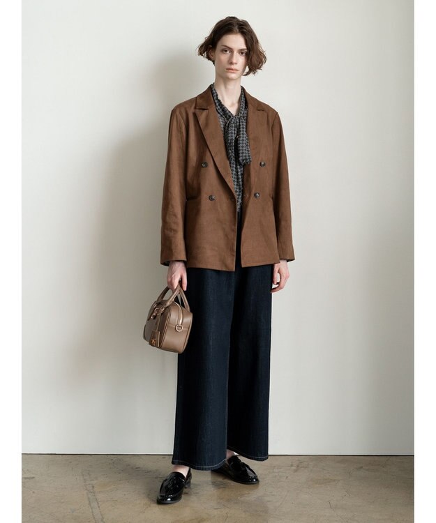 Te chichi ダブルブレストジャケット(セットアップ可)《2025Autumn catalog vol.2 item》 ブラウン