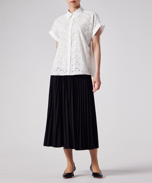 Paul Smith 【洗える】コットンレース 半袖シャツ ホワイト