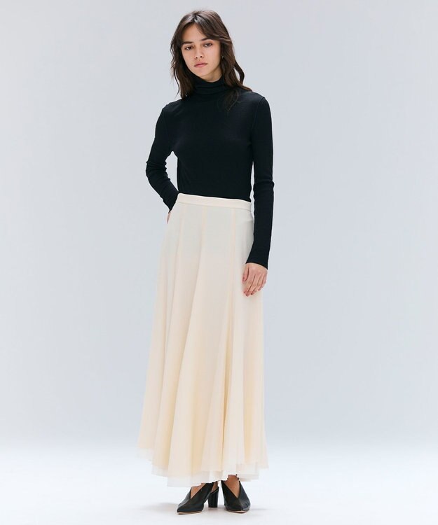 BEIGE， 【洗える・GISELe 10月号掲載】FORD / ウール配色メローハイネックカットソー Black