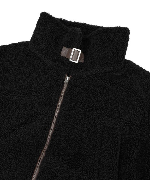 earth music&ecology ボアZIPブルゾン Black