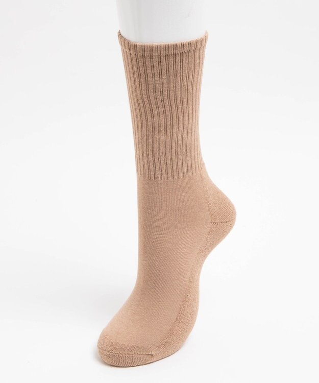 WEGO 底パイルカラーリブソックス ベージュ