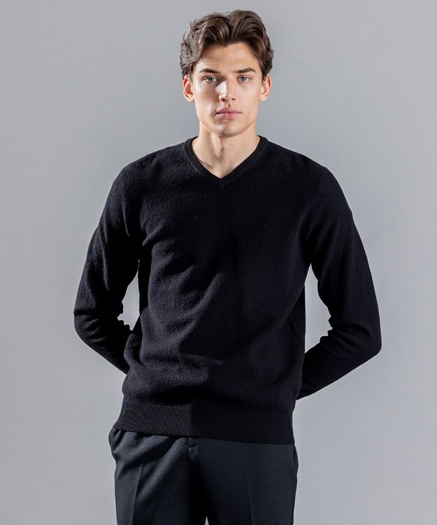 JOSEPH HOMME ライトアムンゼン　Ｖネックニット ブラック系