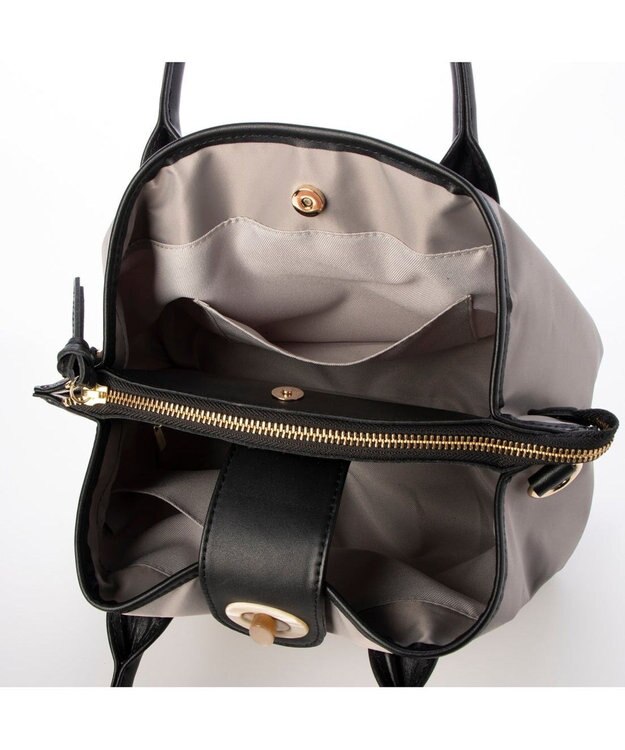 UNBILLION 【テレビ ドラマ着用アイテム】ペルケ perche / ナイロン×牛革付属ユーティリティ2wayトートS ライトベージュ