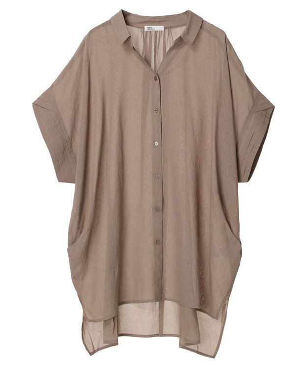 CRAFT STANDARD BOUTIQUE ヴィンテージボイルミルフィーユ襟付きシャツチュニック Mocha