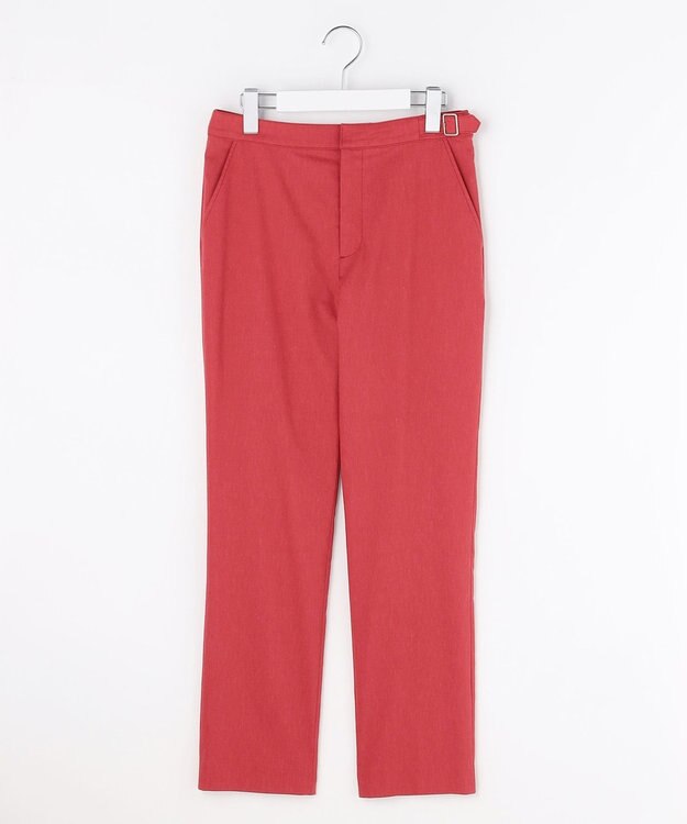 J.PRESS LADIES 【WEB限定カラーあり】セルロースリネンストレッチ テーパード パンツ スカーレット系