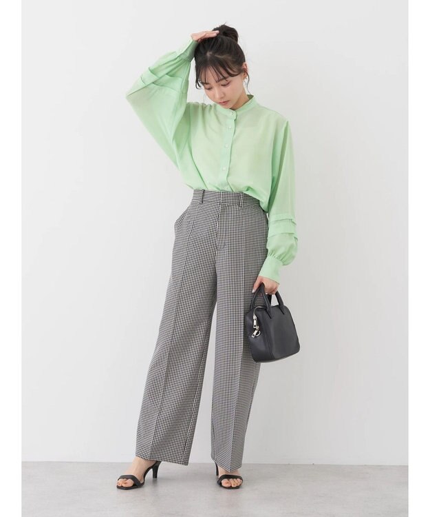 earth music&ecology Ｔ／Ｒストレートパンツ Gingham Check