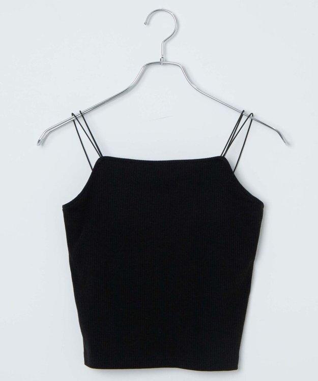 WEGO 【カップ付き】なちゅ盛れカップイン2ストラップキャミ ブラック