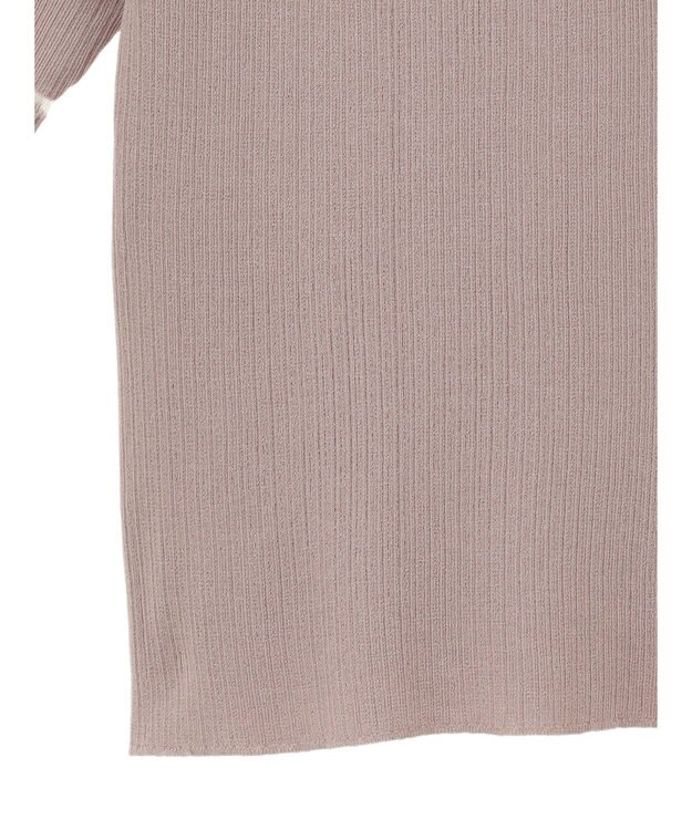 earth music&ecology ポイントシアーフリルニットプルオーバー Pink Beige