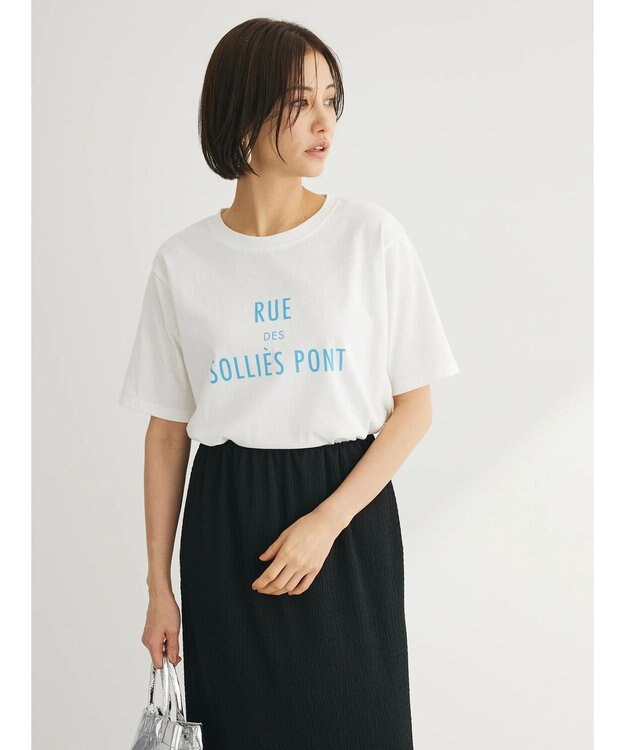 Green Parks フレンチロゴレギュラーＴシャツ Off White