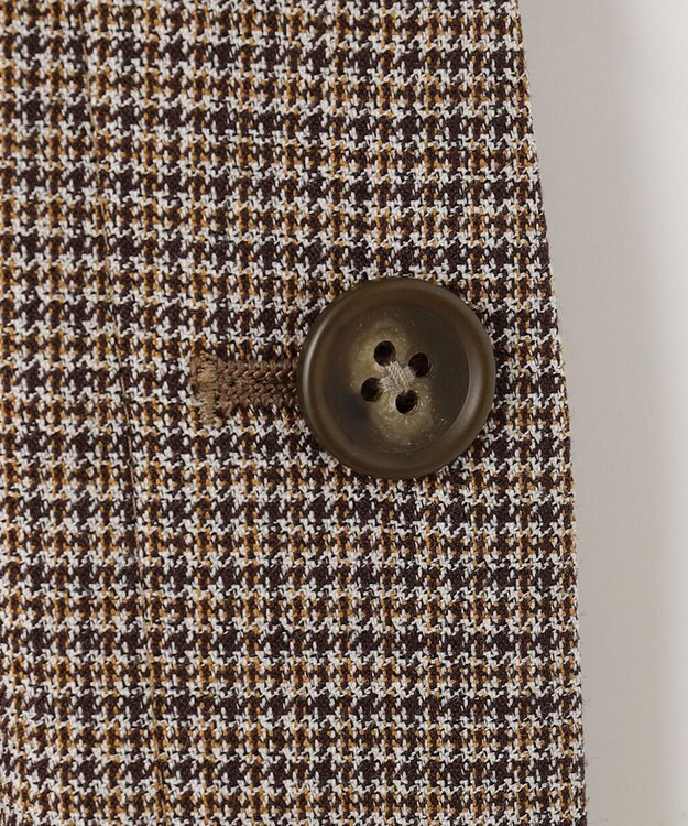 J.PRESS LADIES L 【洗える】Mixツイードチェック  セミワイド パンツ ブラウン系3