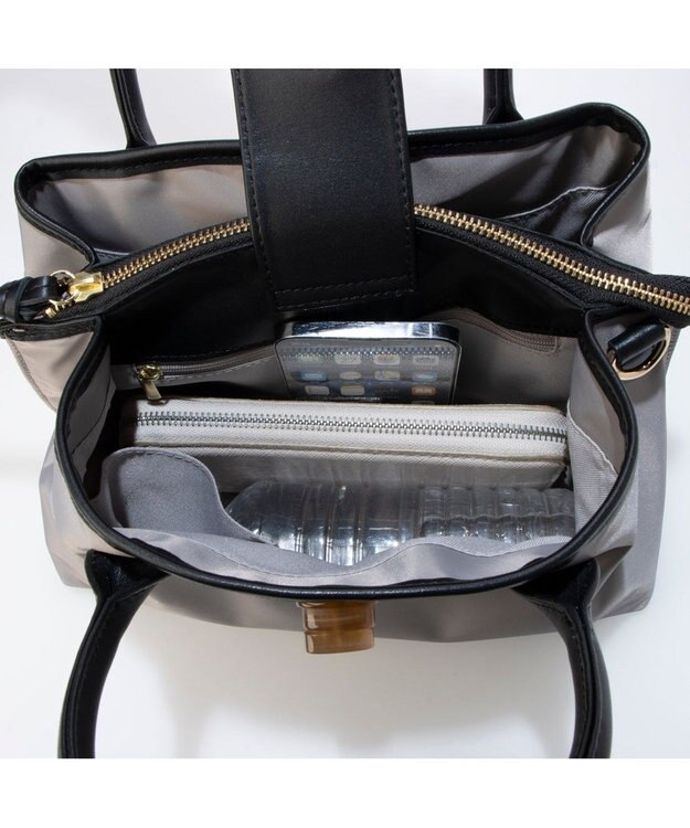 UNBILLION 【テレビ ドラマ着用アイテム】ペルケ perche / ナイロン×牛革付属ユーティリティ2wayトートS ライトベージュ