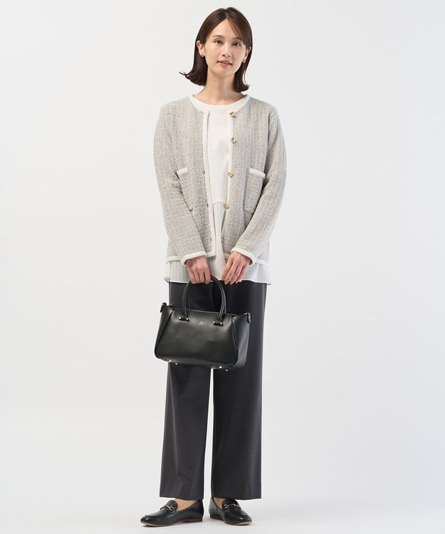 J.PRESS LADIES S NEW TWEED ニット ジャケット グレーミックス系