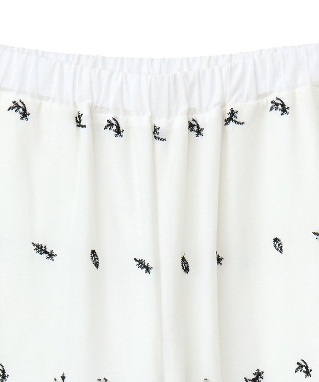 Green Parks ■ＥＳＣＡＲ　バイカラー刺繍ワイドイージーパン Off White