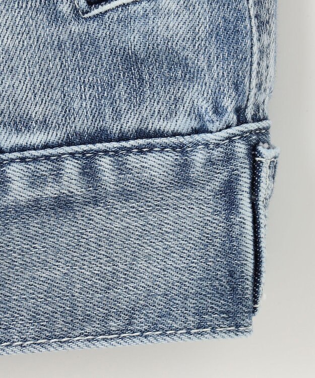 自由区 L 【ご好評につき追加生産・洗える】USUKARU DENIM ノーカラージャケット ダルブルー系