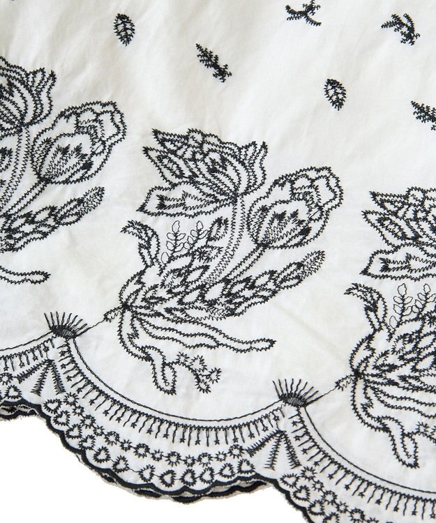 Green Parks ■ＥＳＣＡＲ　バイカラー刺繍ワイドイージーパン Off White