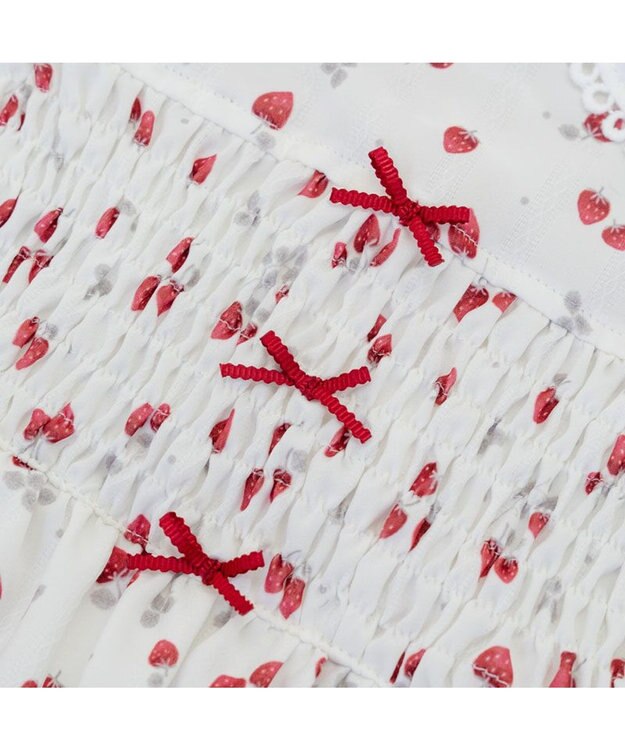 PET PARADISE ペットパラダイス スモッキング ワンピース 《いちご柄》 小型犬 ホワイト×レッド