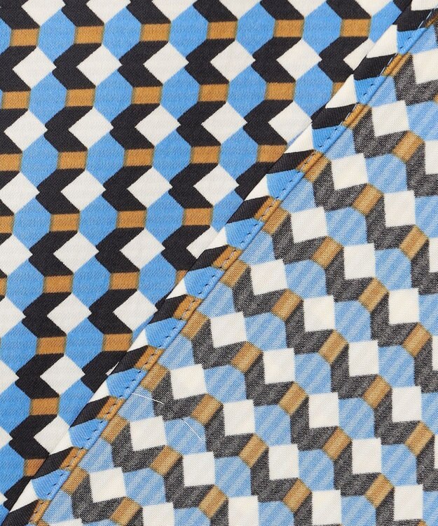 BEIGE， MABILLON / スカーフブラウス Sax x Brown