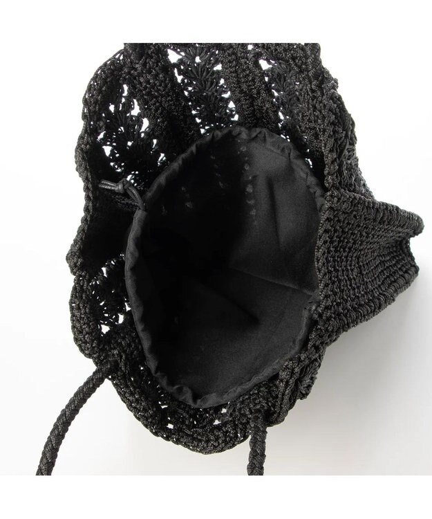 UNBILLION cachecache 切り替え松葉編みトートバッグ ブラック