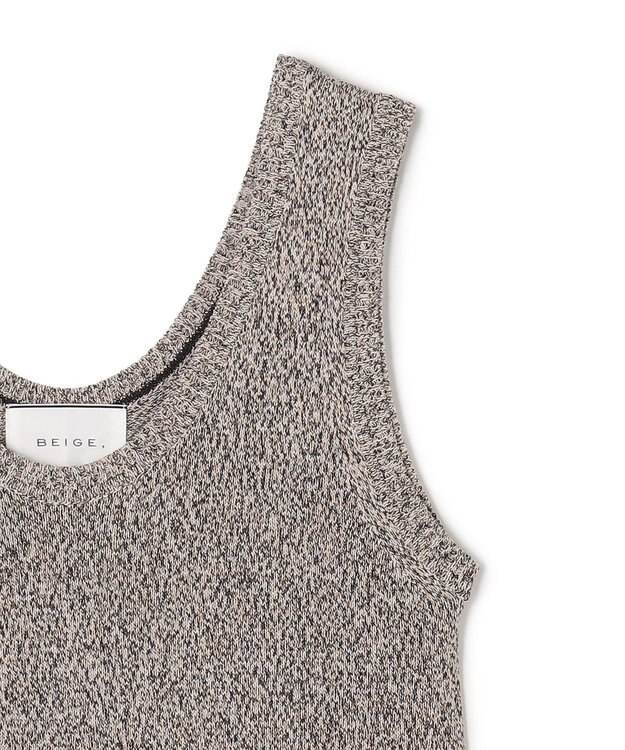 BEIGE， AGATE / Uネック メランジニットドレス Mix