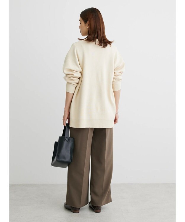 Green Parks ミドル丈モックネックカーディガン Ivory