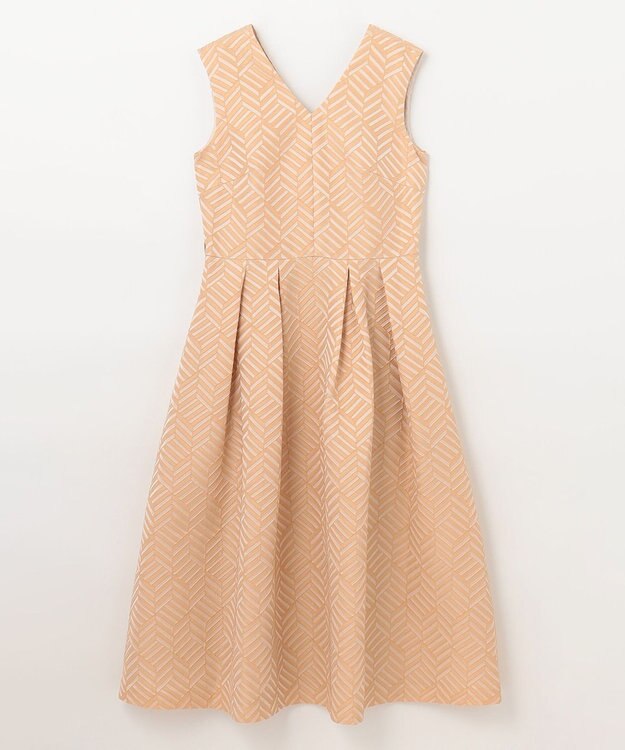 GRACE CONTINENTAL キカジャガードタックドレス ベージュ