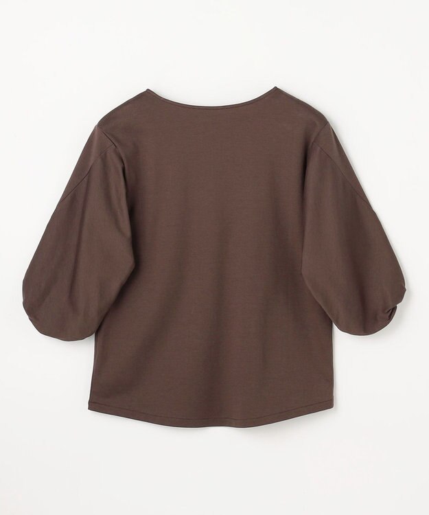 ANY L 【WEB限定】シルケットスムースツイストスリーブカットソー ブラウン