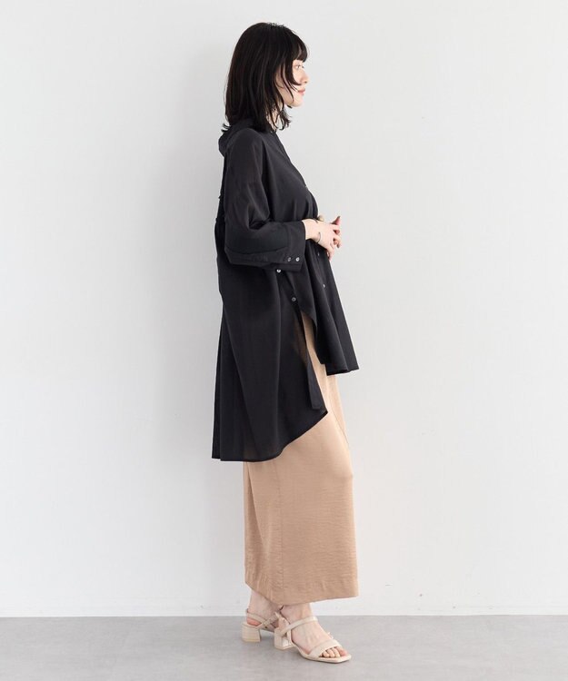 YECCA VECCA シャイニーツイルナロースカート Beige