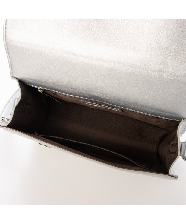 UNBILLION カシュカシュ cachecache / ブロック型押し2wayチェーンショルダー シルバー