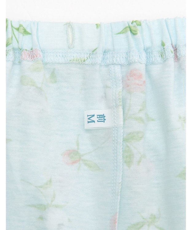 Wing 【パジャマ】　長袖・長ズボン　綿100%　天竺素材　花柄　ウイング／ワコール　EP7082 サックス