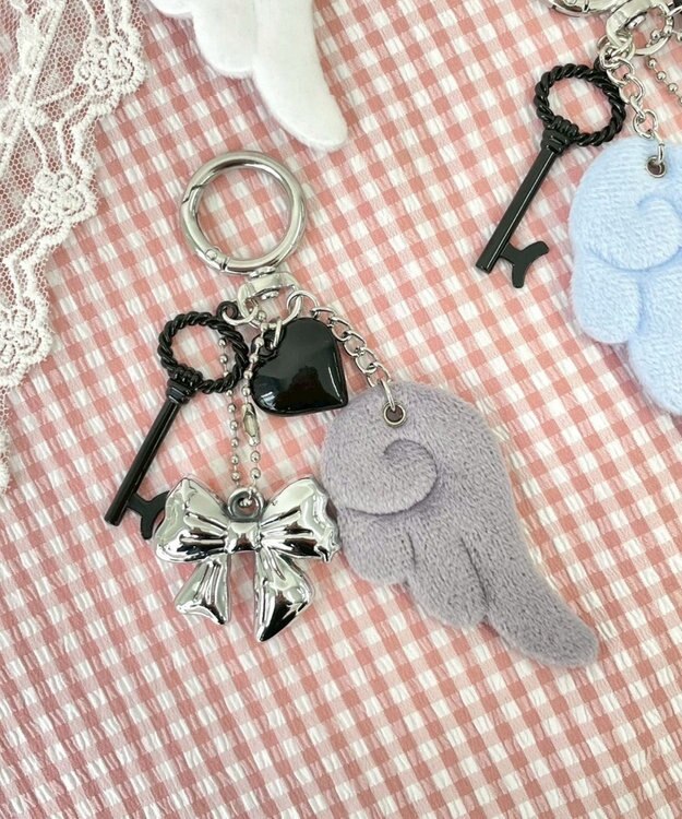 WEGO エンジェルウィングキーホルダー グレー