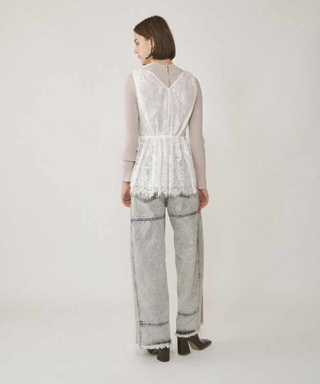 GRACE CONTINENTAL レースノースリーブブラウス ホワイト