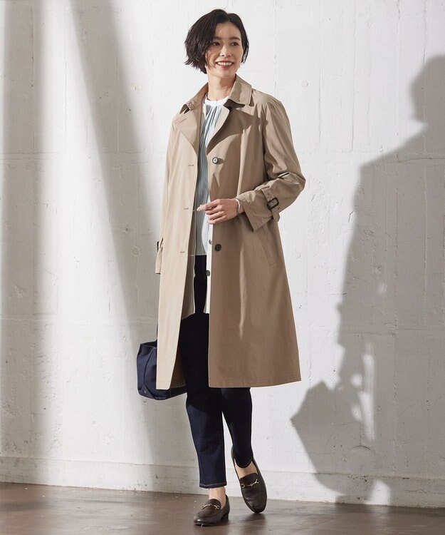 J.PRESS LADIES 【洗える】ORGANIC GASS COTTON キーネック カーディガン ライトグレー系