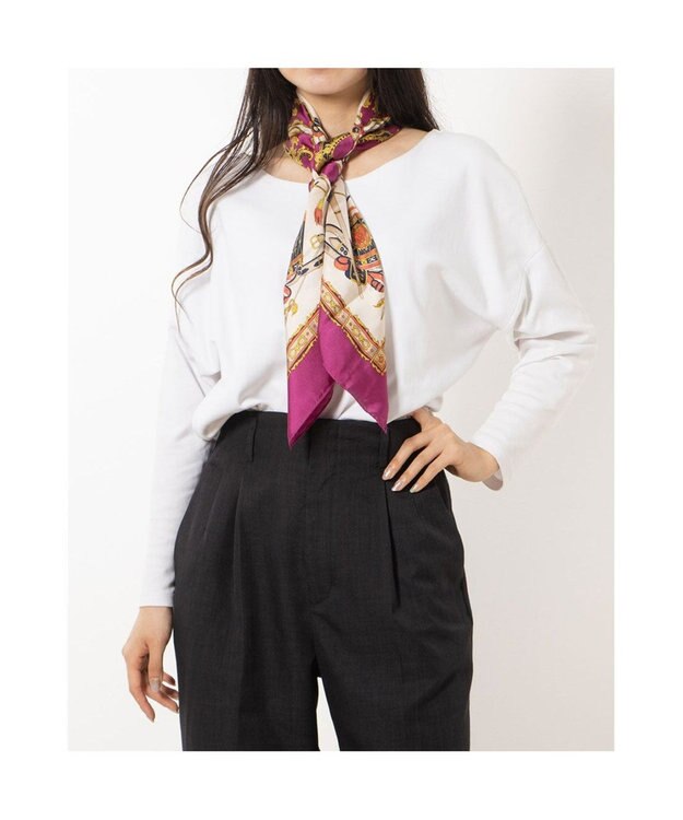 UNBILLION カカトゥ kakatoo / マーチングバンド柄シルクスカーフ ピンク