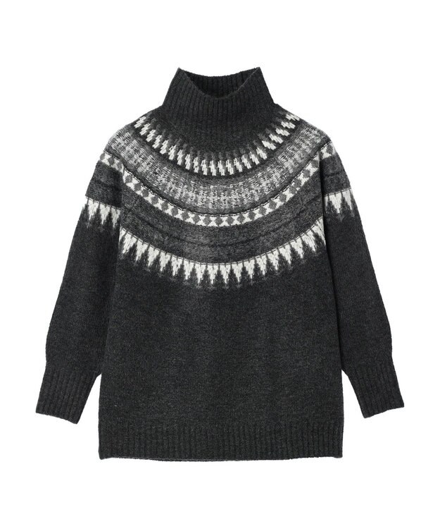 Green Parks 求心柄ニットプルオーバー Charcoal Gray