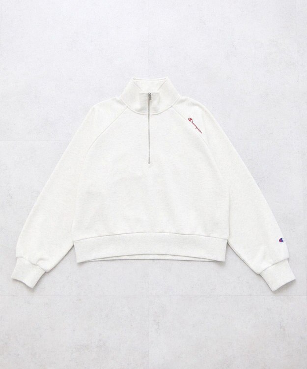 earth music&ecology チャンピオン　ｅｍａｅハーフジップ裏毛プルオーハ Oatmeal