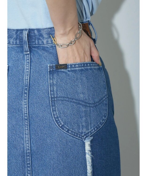 earth music&ecology Ｌｅｅ×ｅ．ｍ．ａ．ｅ　切替デニムスカート Indigo