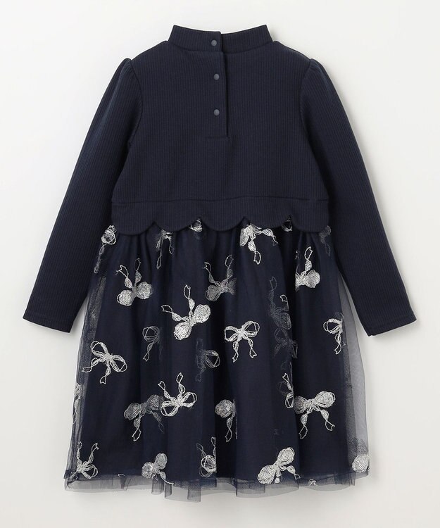 ANY KIDS ドッキングチュールワンピース ネイビー×ネイビー