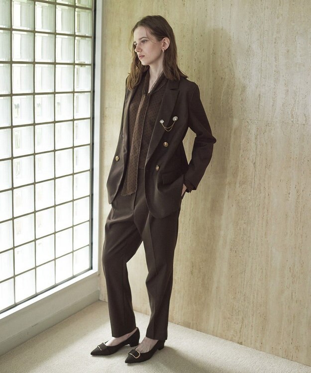 YECCA VECCA 美脚テーパードパンツ Brown