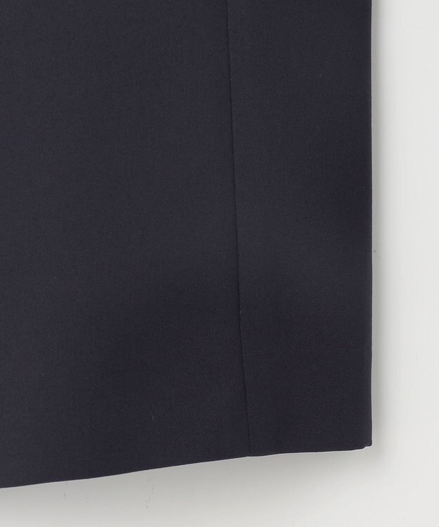 自由区 S 【セットアップ対応・接触冷感・UVケア・洗える】ライトストレッチノーカラー ジャケット ネイビー