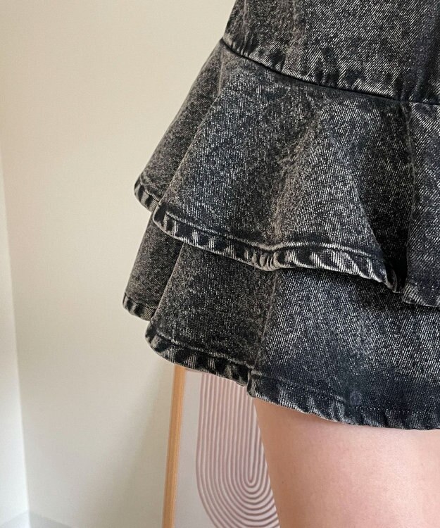WEGO デニムフリルミニスカート ブラックその他