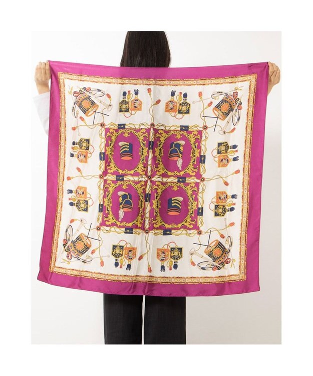 UNBILLION カカトゥ kakatoo / マーチングバンド柄シルクスカーフ ピンク